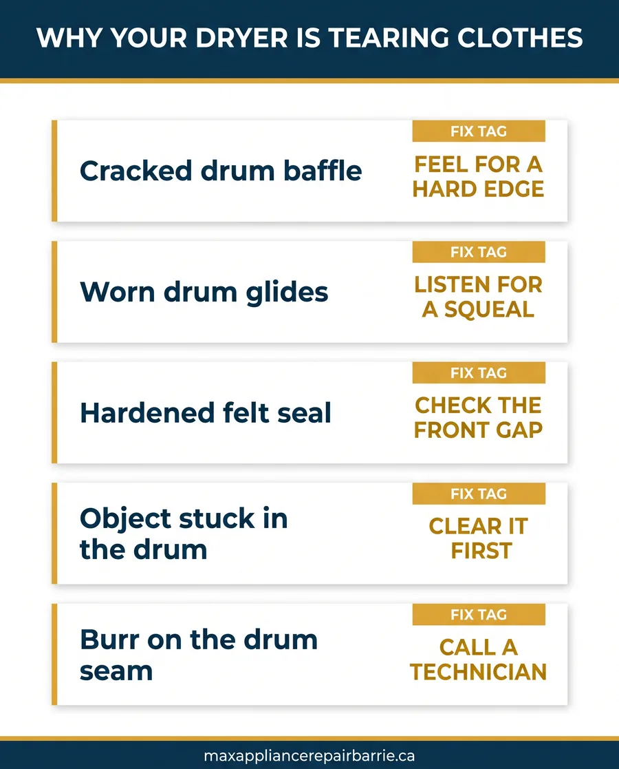 dryer tearing clothes inforgraphics