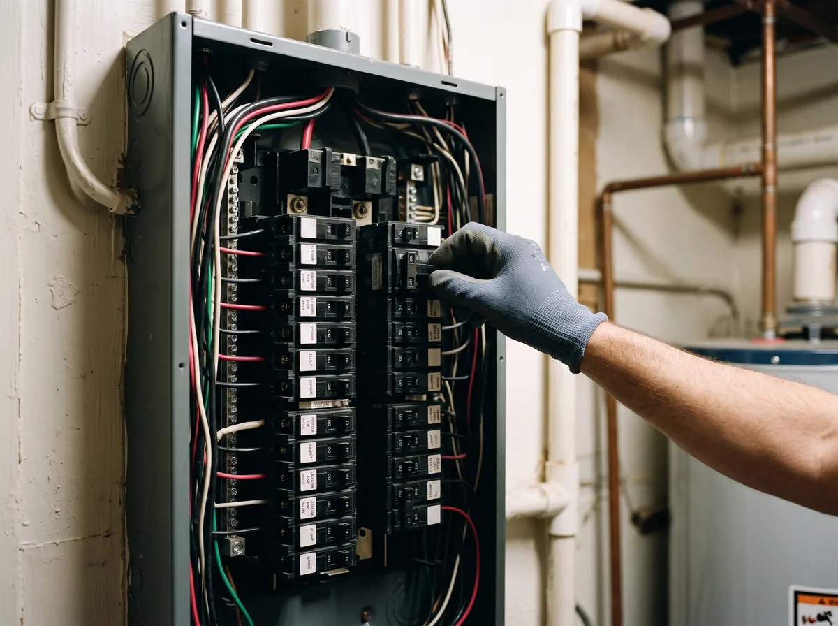 Checking electrical breaker panel