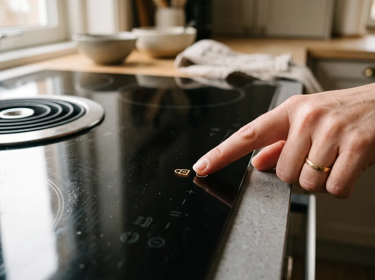 Glass cooktop control panel