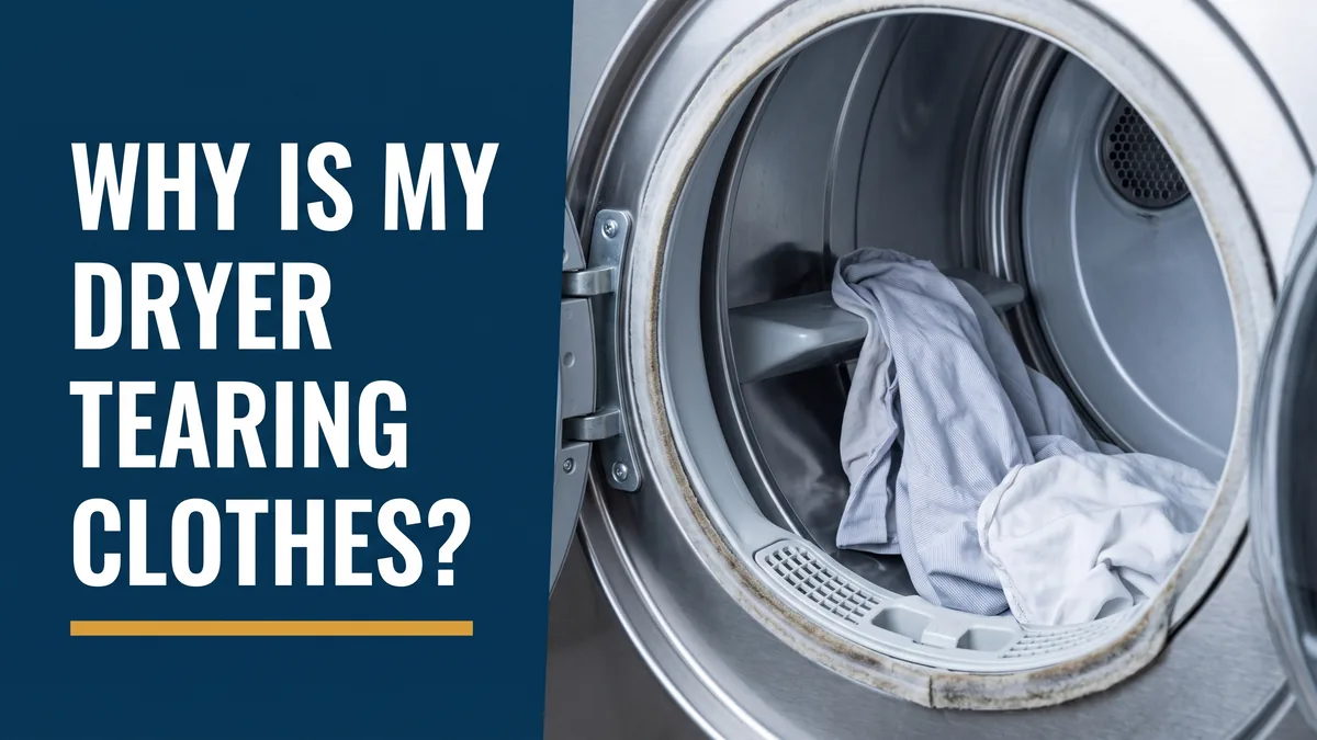 Fabric snagged on a drum baffle inside a home dryer, the focus of this Barrie repair guide